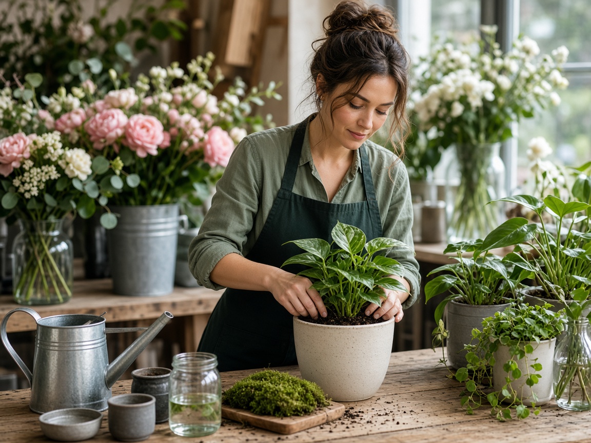 Plant care bar at Lemonshore Florals